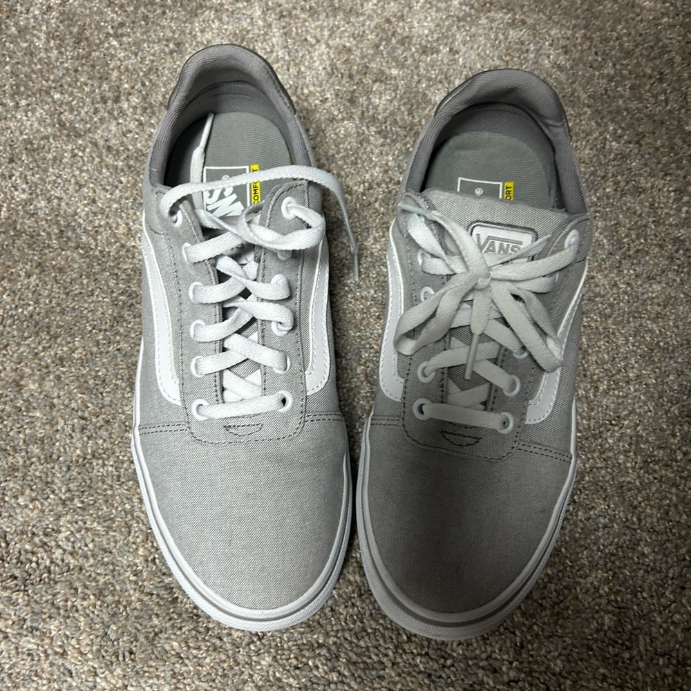 Vans Classic Gray and White Lace-Up Sneakers